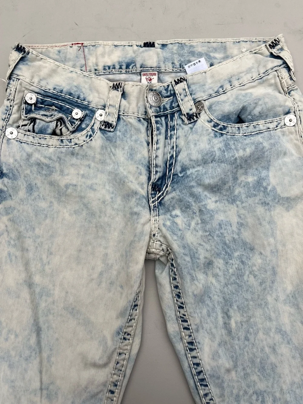 True Religion Light Wash Blue Straight Jeans